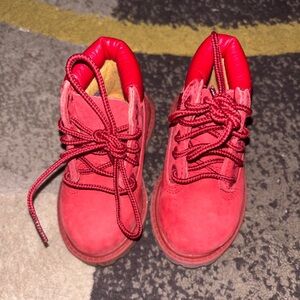 Timberland Kids Red Lace-Up Boots
